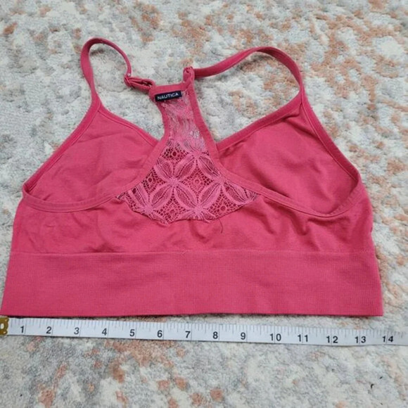 Nautica Pink Bralette with Lace Accent - Size Medium - Picture 4 of 4